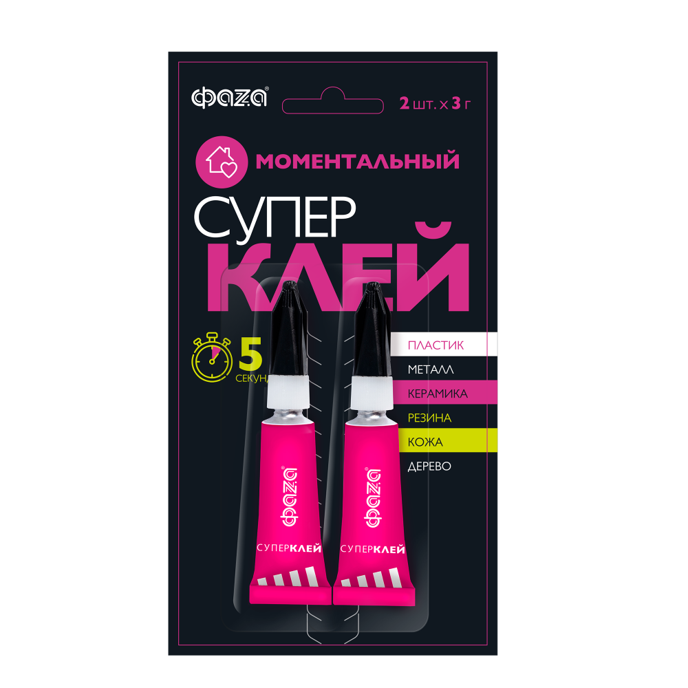 Супер-клей прозрачный GSp- 3x 2 BL-2 3г ФАZА