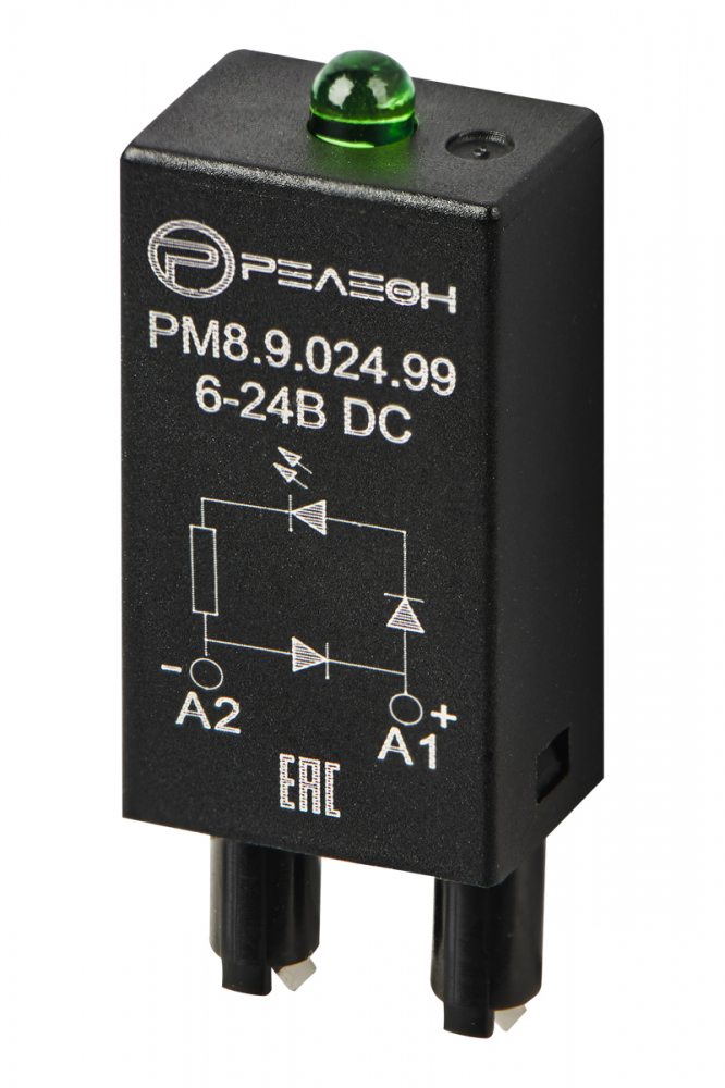 Модуль индикации и защиты, LED + Диод (+ A1), 6-24ВDC