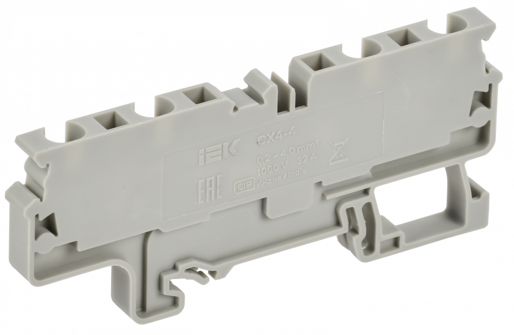 ARMAFIX Клемма пружинная CX4-4 4мм2 четырехконтактная серая IEK