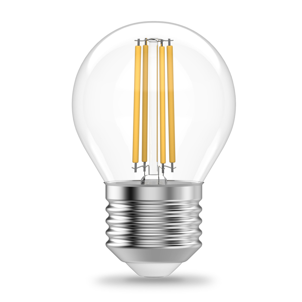 Лампа светодиодная филаментная LED 10 Вт 670 лм 4100К шар P45 нейтральный E27 AC 220В прозрачная колба Elementary