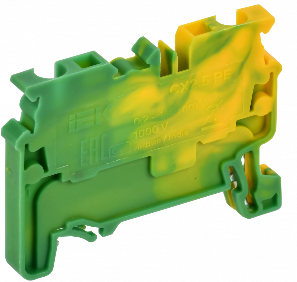 ARMAFIX Клемма пружинная CX2.5 PE 2,5мм2 проходная заземляющая IEK