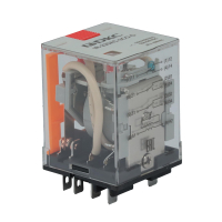 Реле миниатюрное силовое, 3CO, ком. ток 16А, AgSnO2, напряжение 230V AC, опция: тест-кнопка+светодиод