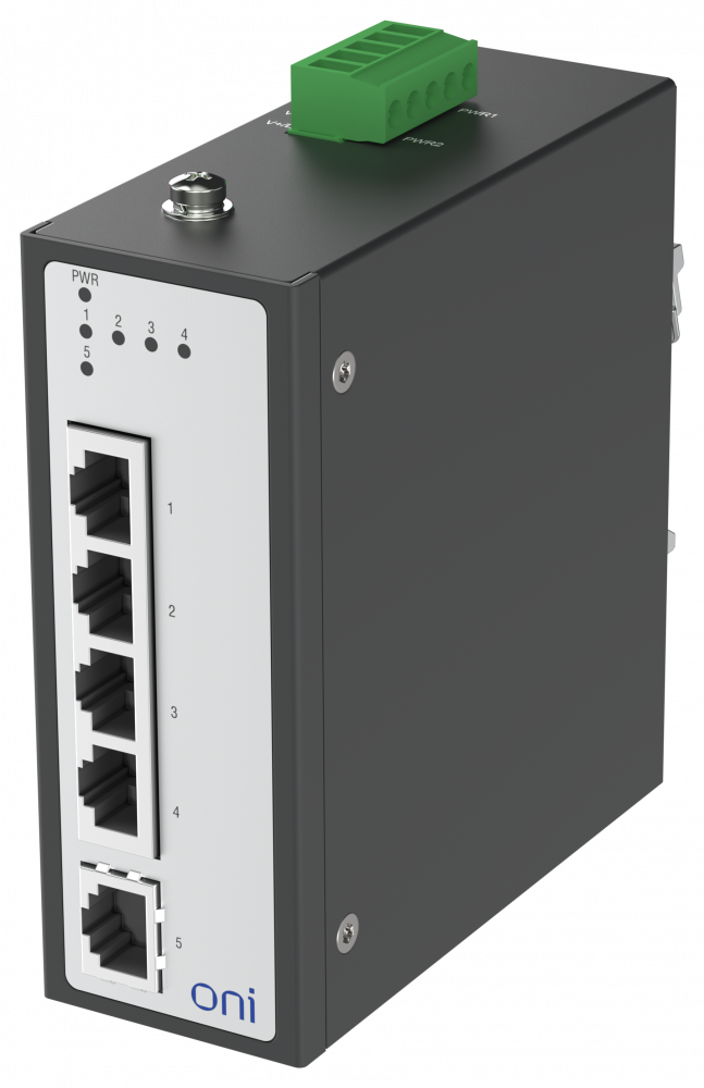Коммутатор промышленный неуправляемый ISU-430 Ethernet 5 портов 10/100BaseT разъем RJ45 24В AC/12/24/48В DC с резервированием ONI