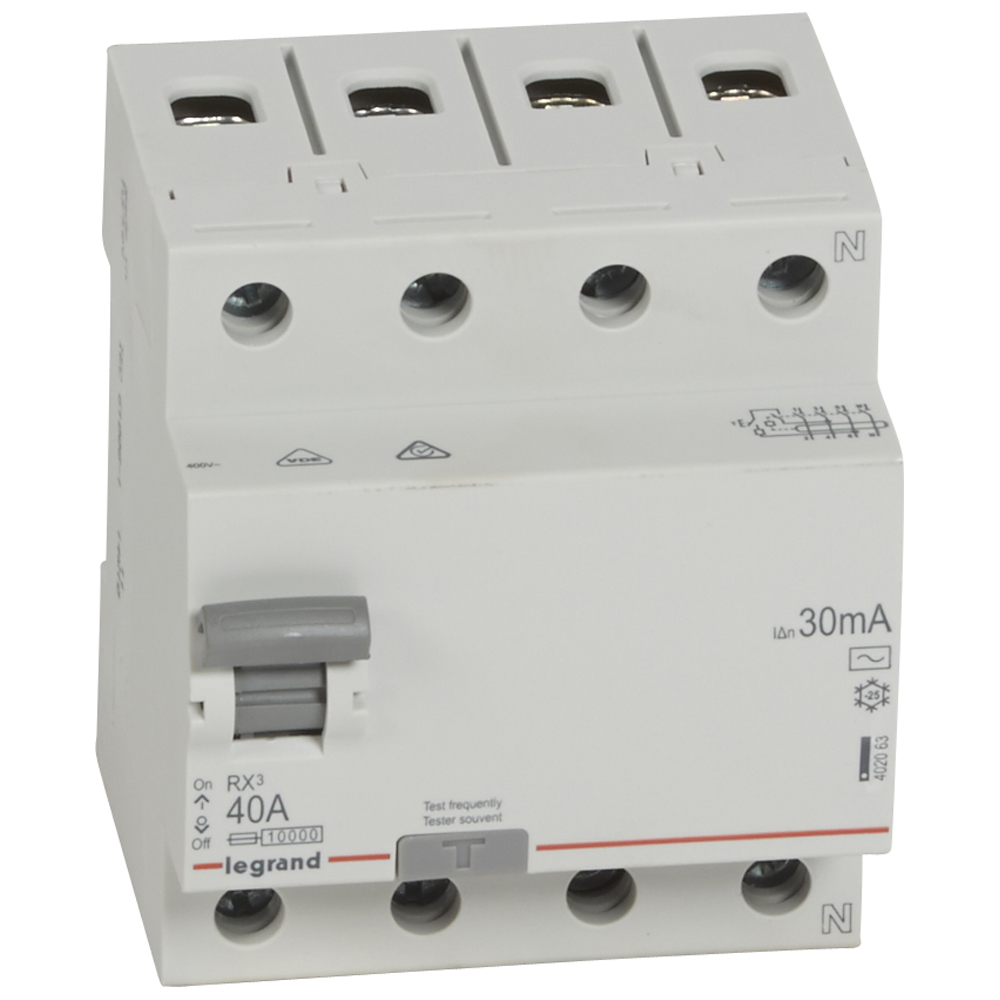 ВДТ RX3 - 4П - 40 А - тип AC - 30 мА - 4 модуля