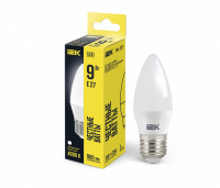 Лампа светодиодная LED 9вт Е27 белый матовая свеча ECO