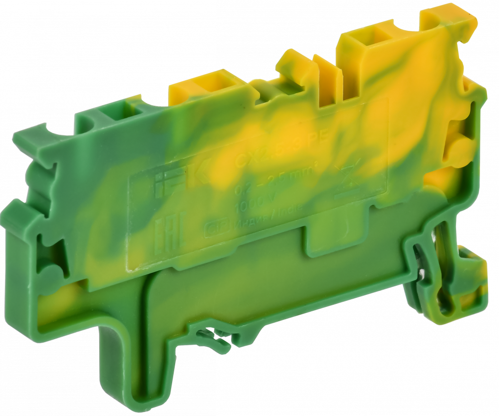 ARMAFIX Клемма пружинная CX2.5-3 PE 2,5мм2 трехконтактная заземляющая IEK