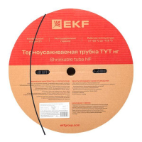 Трубка термоусаживаемая ТУТ нг 4/2 черная рулон EKF PROxima