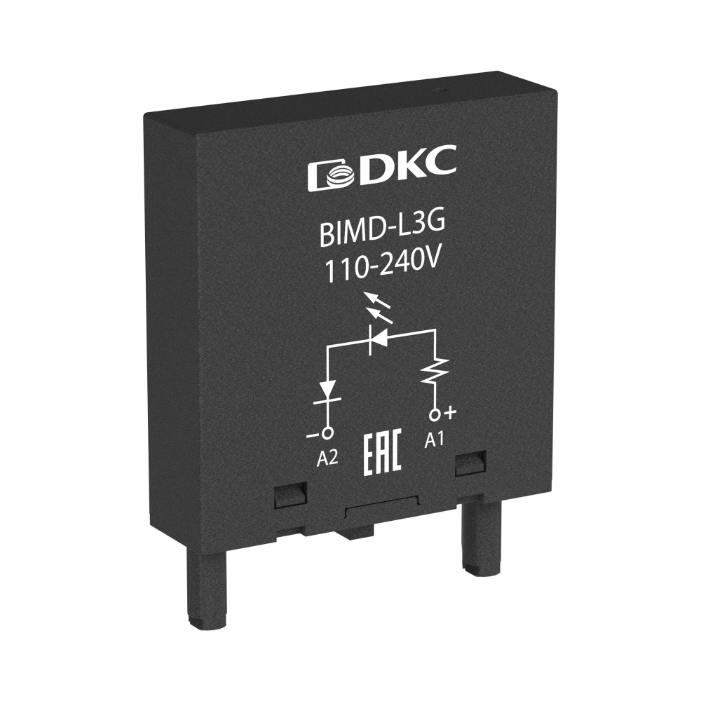 Модуль индикации и защиты, LED зелёный+Варистор (A1+), 120V AC/DC