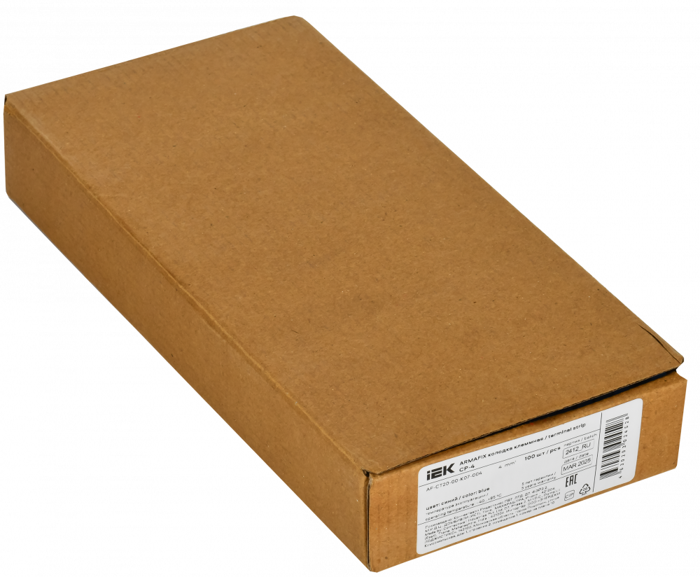 ARMAFIX Клемма пружинная CX4 BU 4мм2 проходная синяя IEK