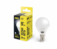 Лампа светодиодная LED 9вт Е14 белый матовый шар ECO