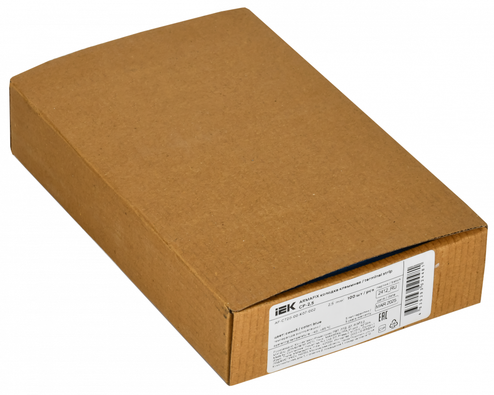 ARMAFIX Клемма пружинная CX2.5 BU 2,5мм2 проходная синяя IEK