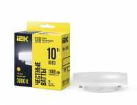 Лампа светодиодная LED 10вт GX53 тепло-белый таблетка ECO