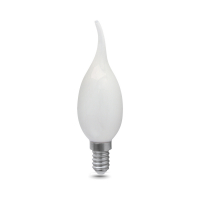 Лампа светодиодная LED 5 Вт 450 Лм 4100К белая Е14 Свеча на ветру milky Filament Gauss