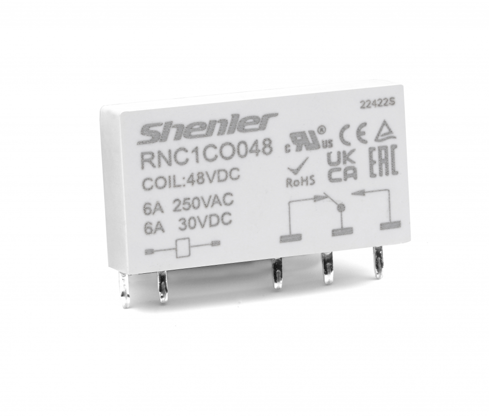 РЕЛЕ ИНТЕРФЕЙСНОЕ RNC1CO048 С КОЛОДКОЙ SNB05-E-D, ВИНТОВОЙ ЗАЖИМ, 1CO, 6A(250VAC), 230VAC/DC, LED, W