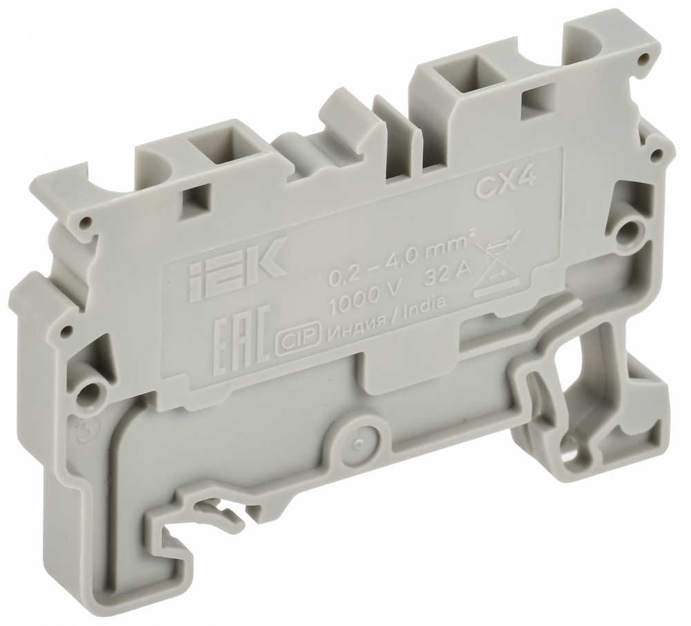 ARMAFIX Клемма пружинная CX4 4мм2 проходная серая IEK