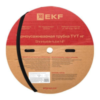 Трубка термоусаживаемая ТУТ нг 12/6 черная рулон EKF PROxima