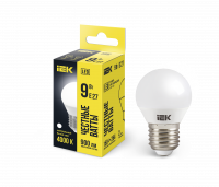 Лампа светодиодная LED 9вт Е27 белый матовый шар ECO